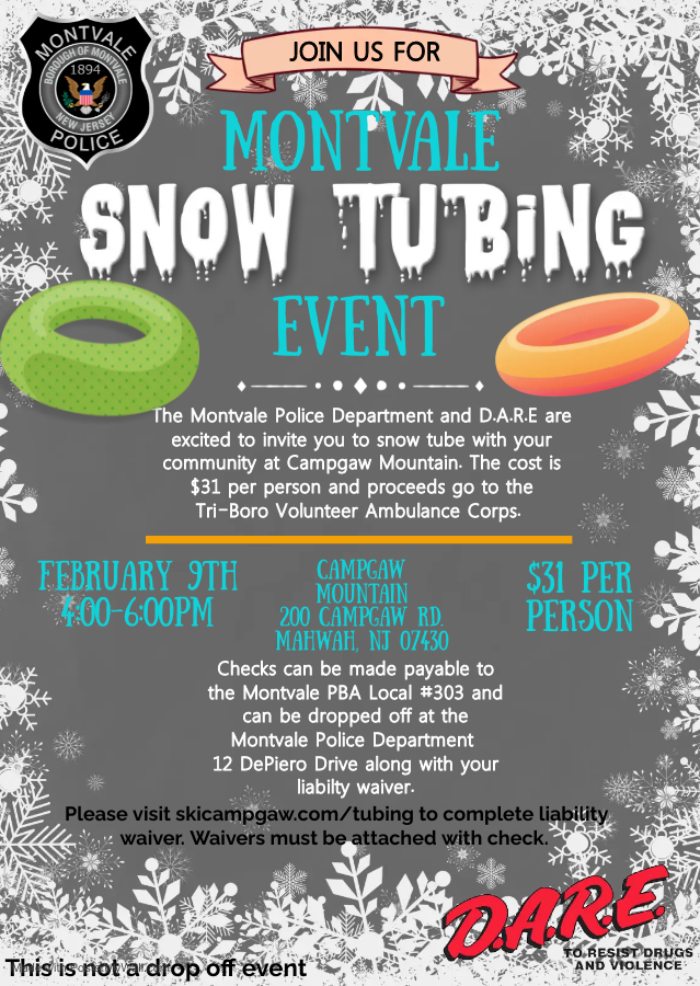 Snow tubing event flyer