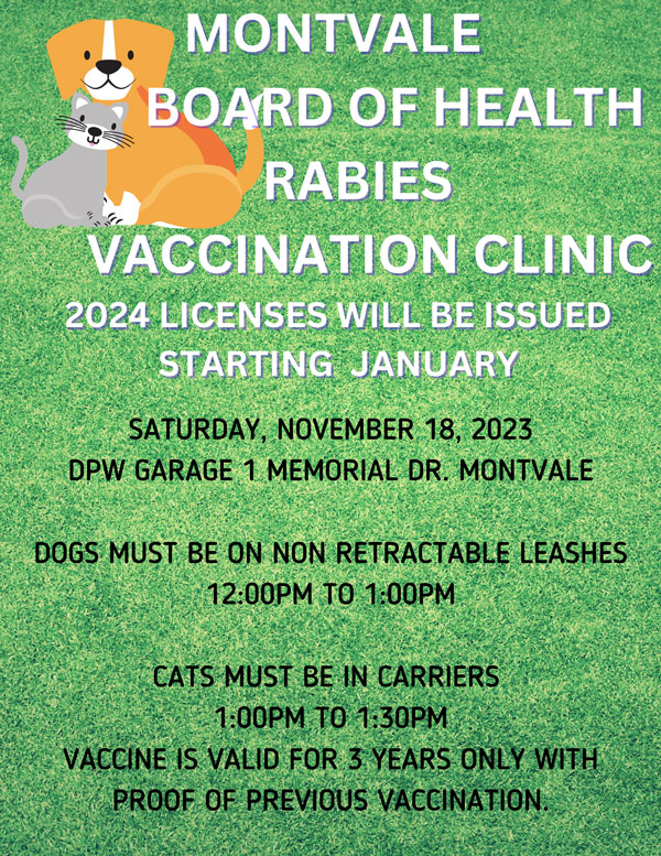 2024 MONTVALE RABIES VACCINATION CLINIC