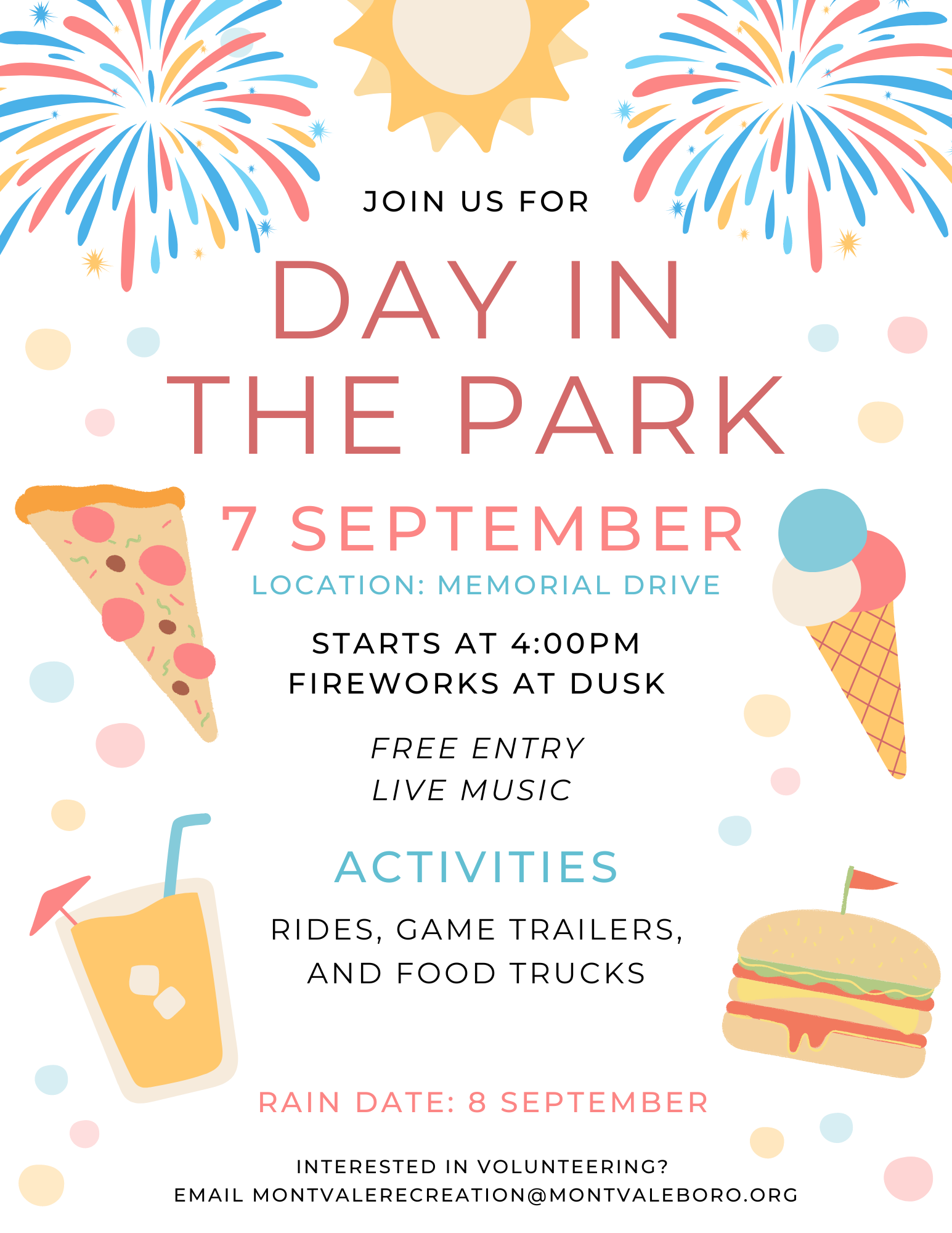 Day In The Park Event flyer. Click to open an OCR scanned PDF version of this.